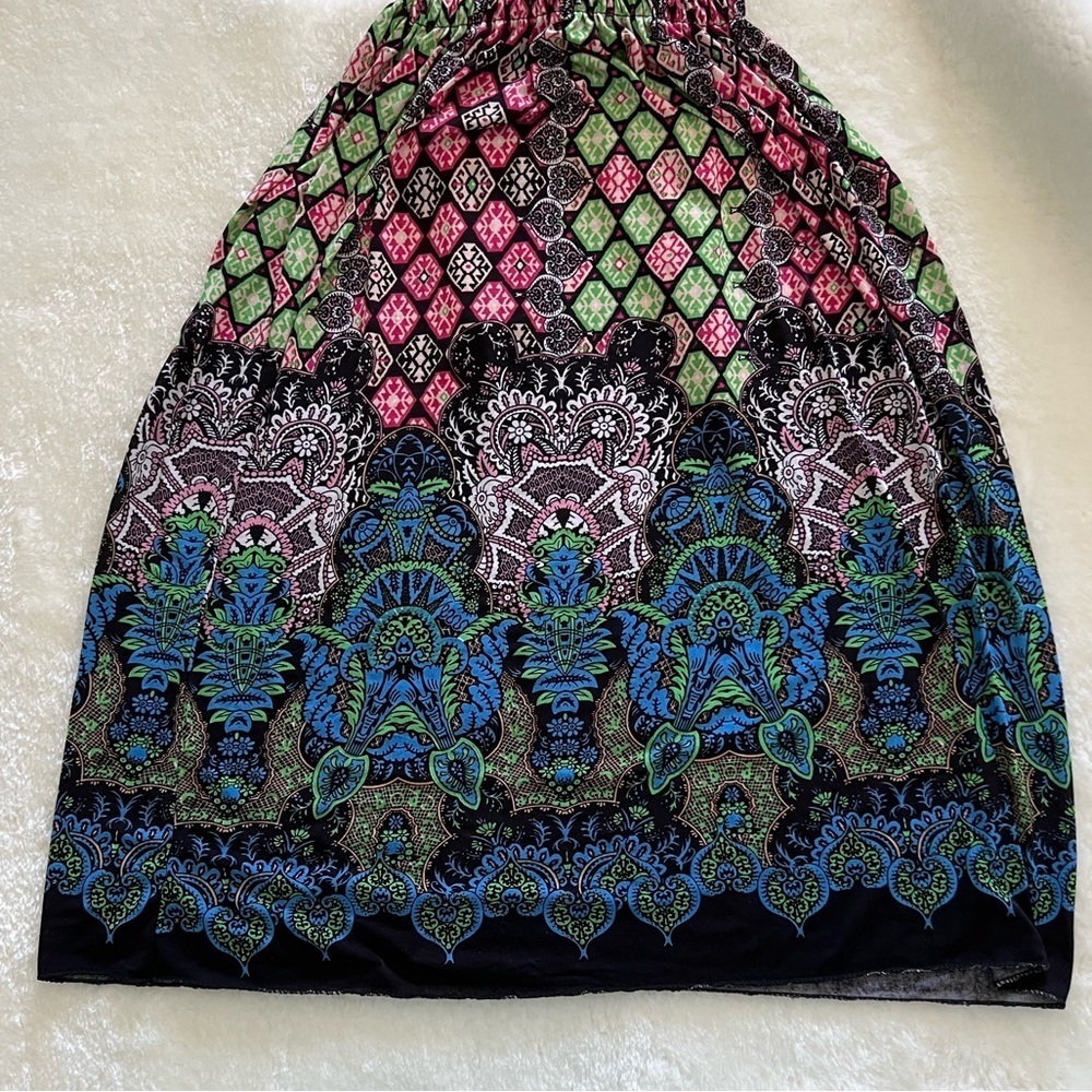 Vibrant Patterned Smocked Mini Dress - Picture 2 of 2